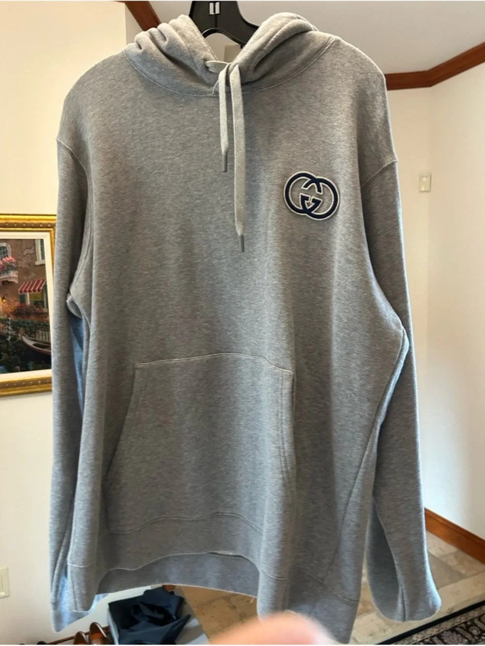 Gucci embroidered interlocking G logo hoodie size XL made in Italy